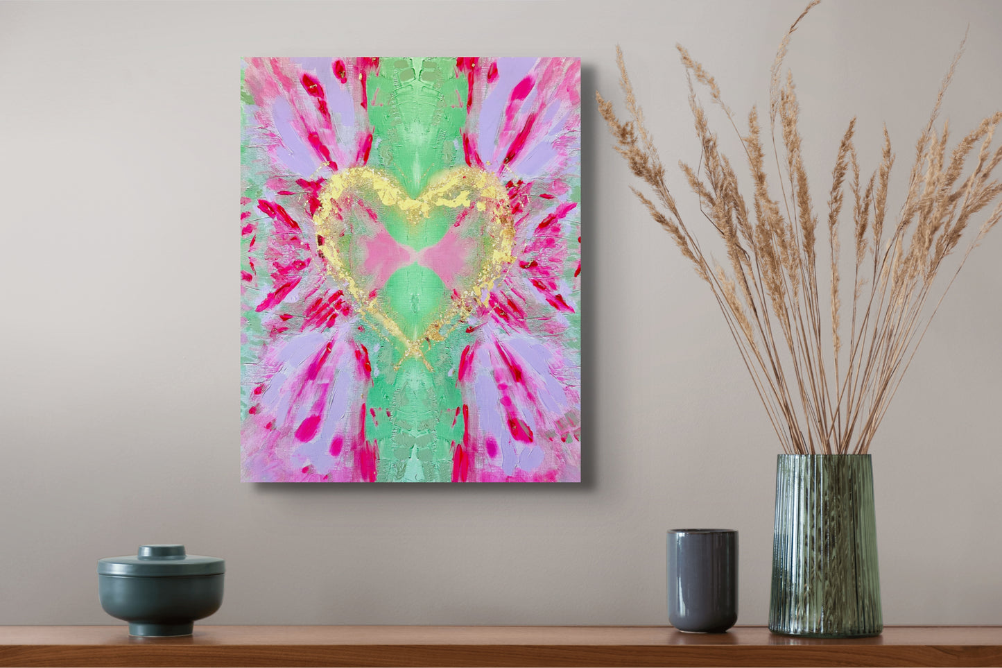Artwork Print on Canvas: Love Blossoms thru' Time ~ Heart Series