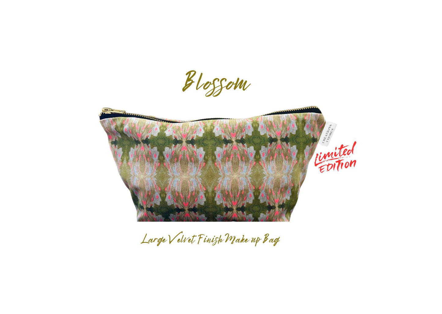 NEW IN: MAKE UP BAG LARGE PREMIUM - LIMITED EDITION - Blossom (Velvet Finish)